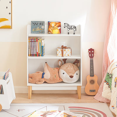 SoBuy KMB47-W, 3 Tiers Children Kids Bookcase Book Shelf Toy Shelf Storage, White
