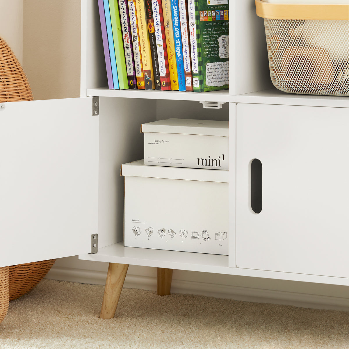 SoBuy KMB58-W, Children Kids Bookcase Toy Shelf Storage Display Shelf Rack, White