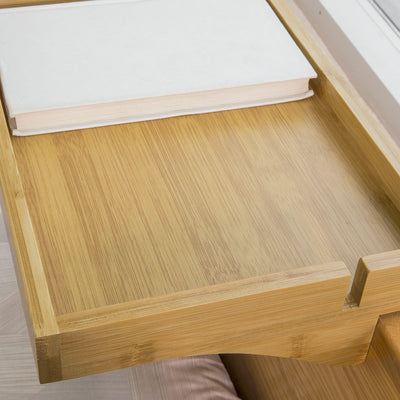 SoBuy NKD01-N, Bamboo Bedside Shelf Clip-on Hanging Shelf Table Tray, Wood