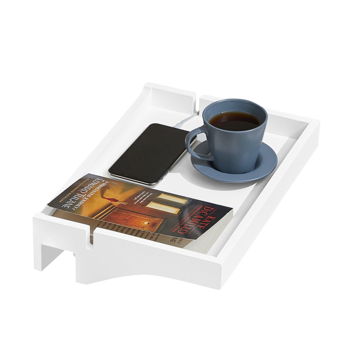 SoBuy NKD01-W, Bedside Shelf Clip-on Hanging Shelf Table Tray, White