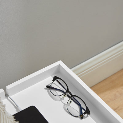 SoBuy NKD01-W, Bedside Shelf Clip-on Hanging Shelf Table Tray, White