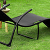 SoBuy OGS45-SCH, Foldable Sun Lounger, Reclined Chair Seat, Folding Garden Patio Beach Chair, Black