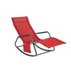 SoBuy OGS47-R, Outdoor Garden Rocking Chair Recliner Sun Lounger with Side Bag