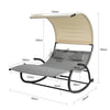 SoBuy OGS50-HG, Outdoor Garden Patio Swing Bed, Rocking Sun Lounger, Swing Sun Bed with Sun Shade