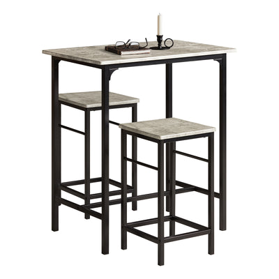 SoBuy OGT10-HG, Bar Set-1 Bar Table and 2 Stools, Home Kitchen Breakfast Bar Set Furniture Dining Set, Grey