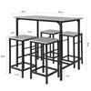 SoBuy OGT11-HG, Bar Set-1 Bar Table and 4 Stools, Home Kitchen Furniture Dining Set