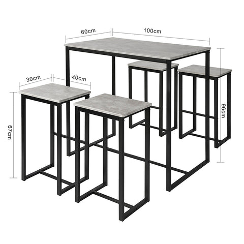SoBuy OGT15-HG, Bar Set-1 Bar Table and 4 Stools + Free Clothes Rack FRG109-SCH