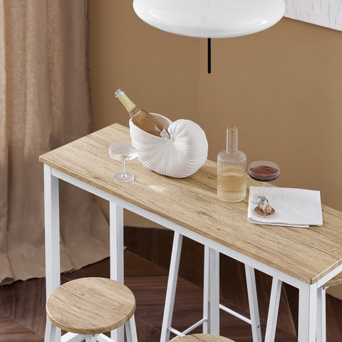 SoBuy OGT22-WN, Bar Set-1 Bar Table and 4 Stools, Home Kitchen Furniture Dining Set