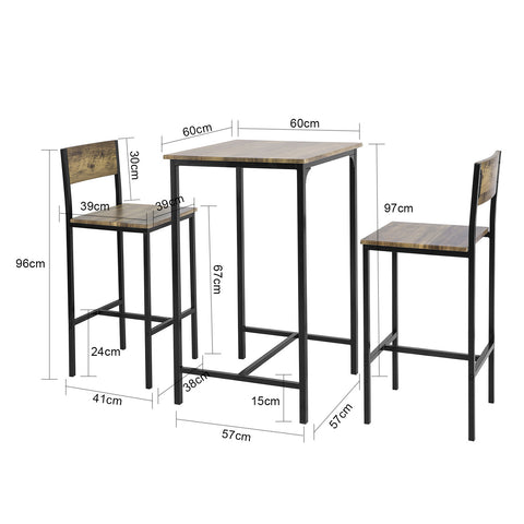 SoBuy OGT27-N, Bar Set-1 Bar Table and 2 Stools + Free Clothes Rack FRG109-SCH