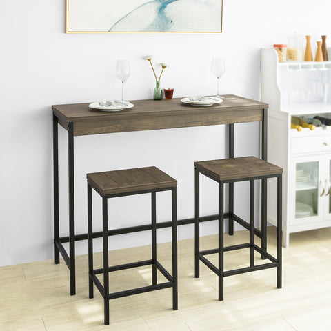 SoBuy OGT30-N, Bar Set-1 Bar Table and 2 Stools, 3 Pieces Home Kitchen Furniture Dining Set