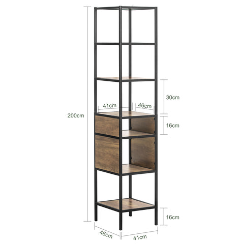 SoBuy STR06-N, 6 Tiers Bookcase Storage Display Shelving Unit Standing Shelf