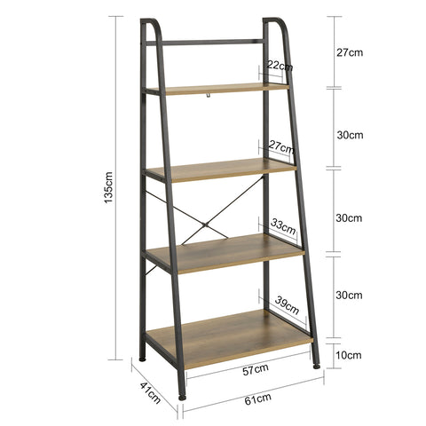 SoBuy STR09-PF, 4 Tiers Ladder Shelf Bookcase Storage Display Shelving Unit