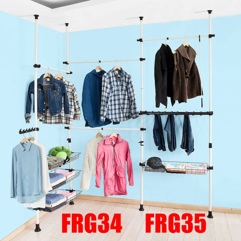 SoBuy FRG34-P02, Two Storage Baskets for Telescopic Wardrobe Clothes Organizer Series