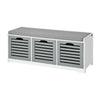 SoBuy FSR23-HG, Storage Bench with 3 Drawers & Padded Seat Cushion, Hallway Bench Shoe Cabinet Shoe Bench